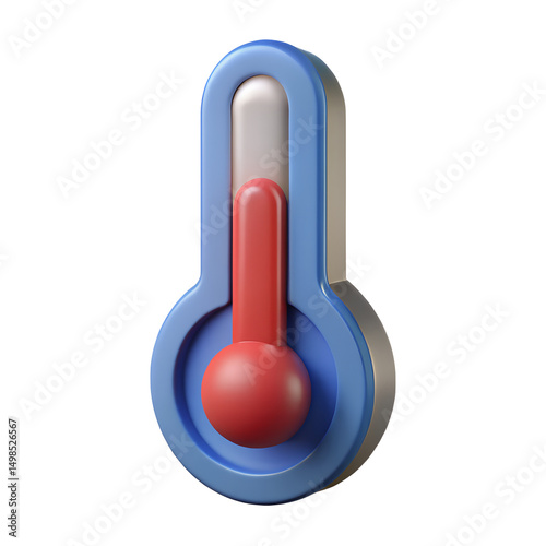 thermometer 3d icon illustration, transparent background