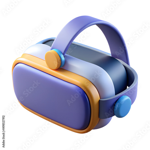 vr headset 3d icon illustration, transparent background