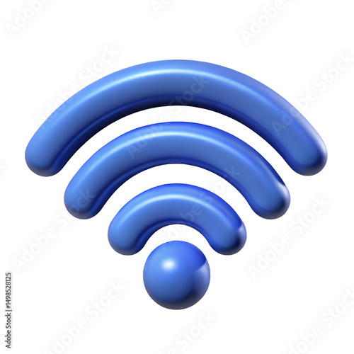 wifi signal 3d icon illustration, transparent background