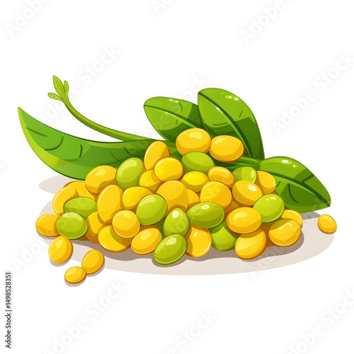 Vibrant Vector Illustration of Isolated Green Apples on a White Background