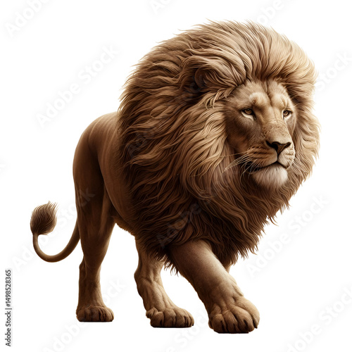 Cutout lion on transparent background