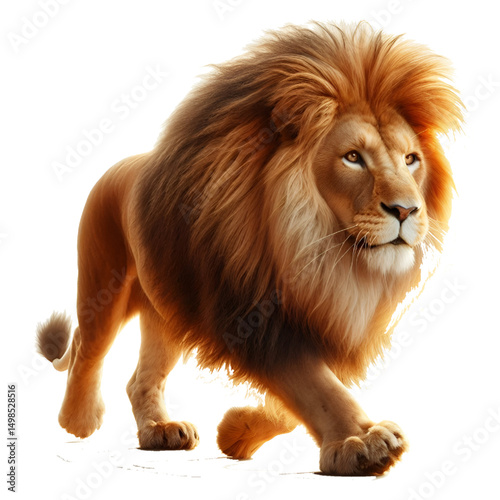 Cutout lion on transparent background