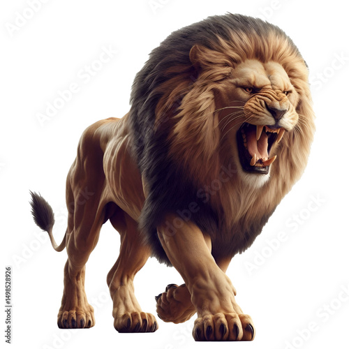 Cutout lion on transparent background
