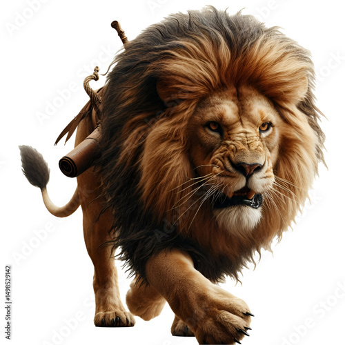 Cutout lion on transparent background
