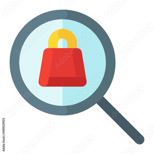 search item flat colored icon.