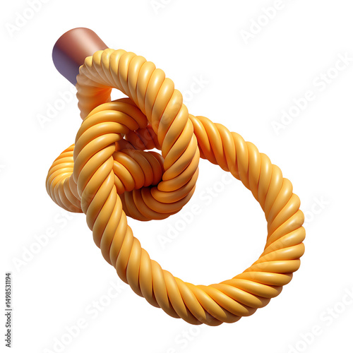 climbing rope 3d icon illustration, transparent background