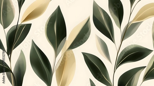 Delicate leaf design on a light background.