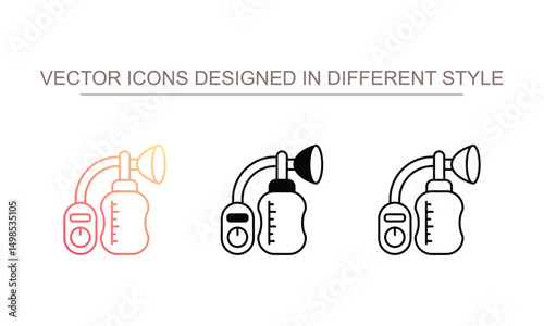 Breast Pump icon design with white background stock illustration