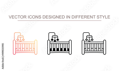 Crib icon design with white background stock illustration