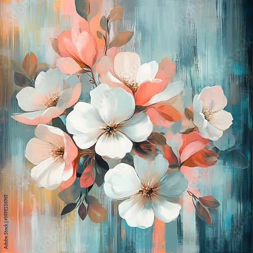 Abstract Floral and Geometric Background