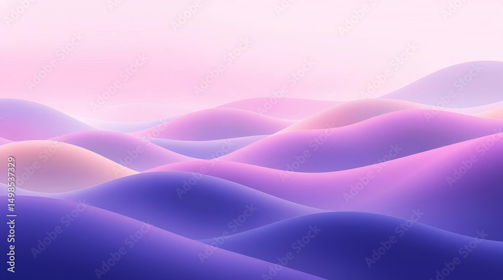 Obraz premium Abstract Pastel Landscape Dreamlike Purple and Pink Hills