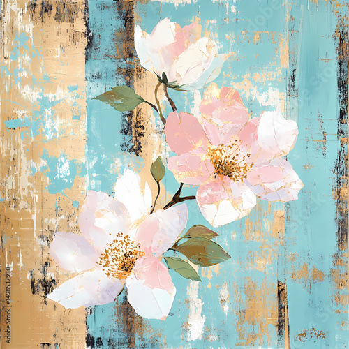 Abstract Floral and Geometric Background