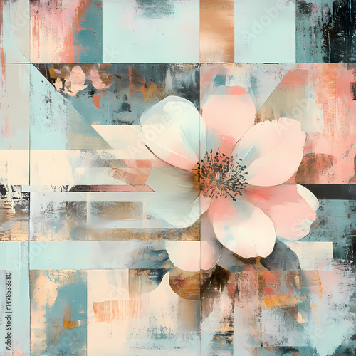 Abstract Floral and Geometric Background
