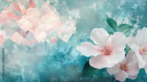 Abstract Floral and Geometric Background