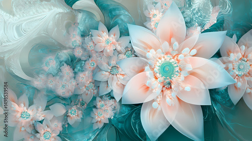 Abstract Floral and Geometric Background
