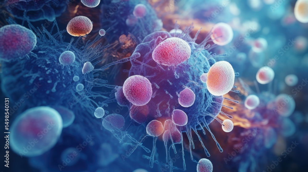 Cell abstract concept. Microorganisms under microscope Cell abstract concept. Microorganisms under microscope