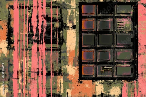 Abstract Wall with Screens photo