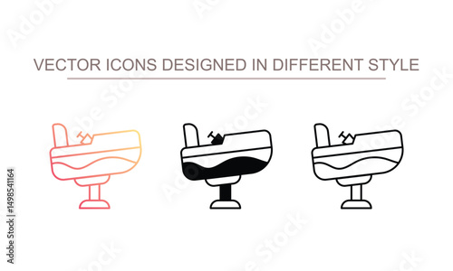 Spring Swing Boat icon design with white background stock illustration