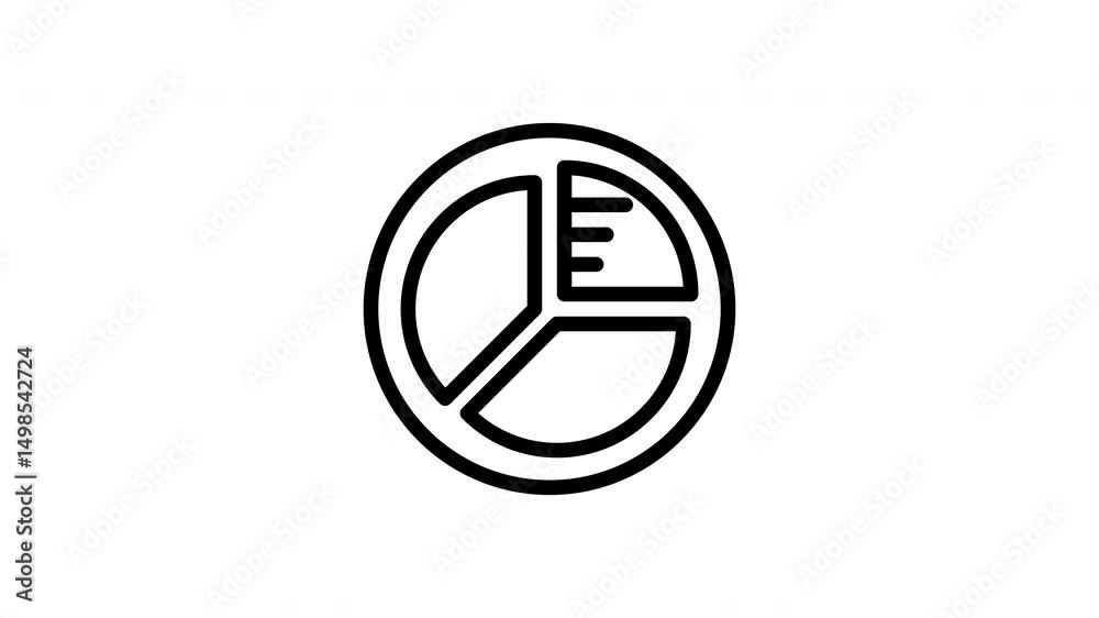 pie chart minimalist stroke animation