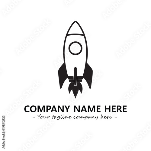 Rocket silhouette logo company design vector illustration