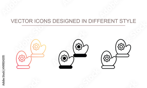Baby Gloves icon design with white background stock illustration
