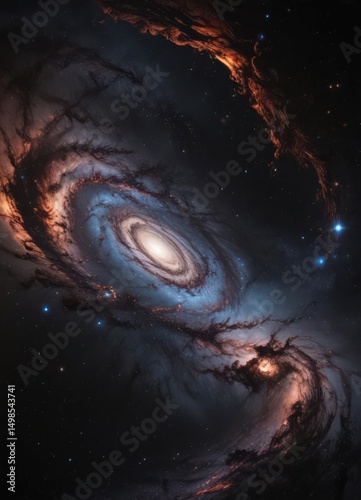 Vast, star-dusted galaxy swirls across inky black ,  beauty,  Milky Way