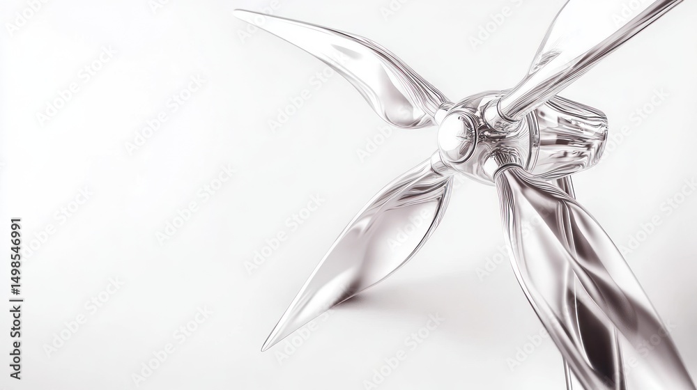 Naklejka premium Polished metallic fan blades