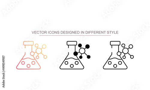 Chemicals icon design with white background stock illustration