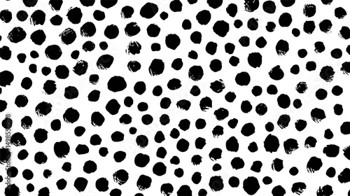 Black ink dots creating a playful spotted pattern. Vector illustration