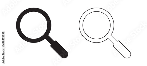 Magnifying Glass Icons. Magnifying glass icon, search icon vector Design. search solid and line icon.