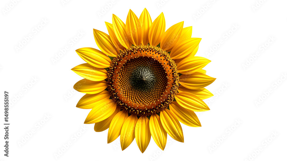 Fototapeta premium Close-up view of a beautiful sunflower with vibrant yellow petals and natural details