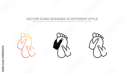 Foot Massage icon design with white background stock illustration