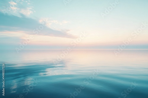 Wallpaper Mural A serene seascape showcasing calm waters under a pastel-hued sunset. The gentle horizon creates a peaceful atmosphere, ideal for relaxation and contemplation. Torontodigital.ca