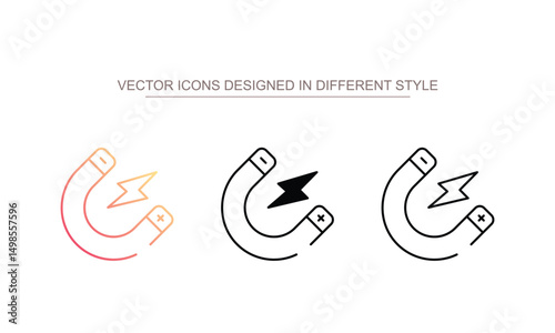 Magnet icon design with white background stock illustration