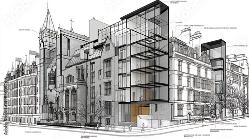 Architectural monograph of iconic buildings focusing on faade rhythm studies proportion systems and structural heritage adaptation strategies