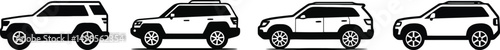 Modern SUV Vector Silhouette Transparent Background

