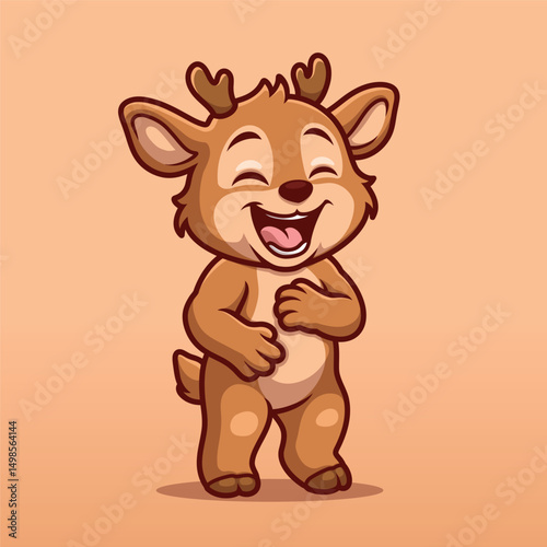 Laughing Deer Cartoon Character
