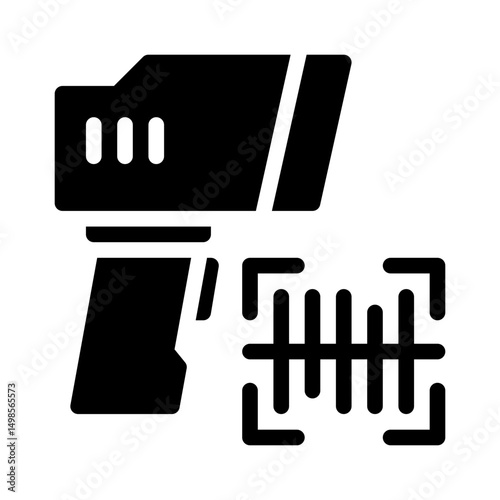 barcode scanner glyph icon