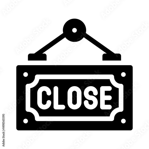 closed sign glyph icon