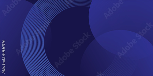 blue geometric abstract background overlap layer on dark space with lines effect decoration. Modern graphic design element circles style concept for banner, modern vector arts