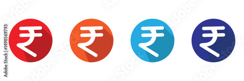Indian rupee icon logo set vector . Vector Illustration .EPS 20 . 