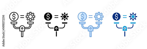Break Even Point Icon Set Multiple Style Collection