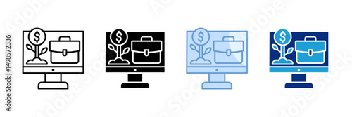 Investment Portfolio Icon Set Multiple Style Collection
