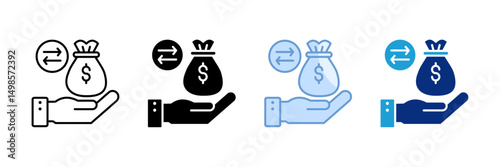 Return On Equity Icon Set Multiple Style Collection