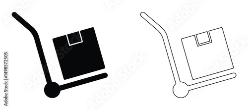 Cart Box icon set. Cart Box icon vector for web, computer and mobile app. Cart Box solid and line icon set.