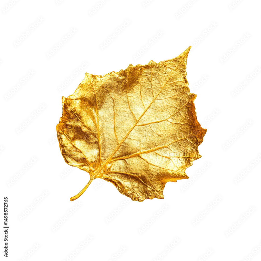 Fototapeta premium Golden Leaf on Black Background - Luxury Nature Abstract