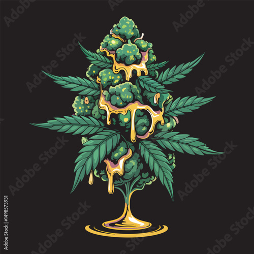 Weed cannabis Leaf Plant Medicinal Hemp Vector Illustration Design.