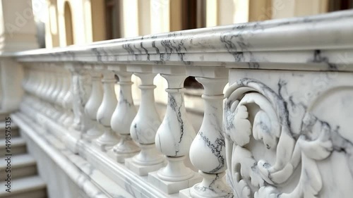 White marble staircase architectural details smooth surface intricate patterns
