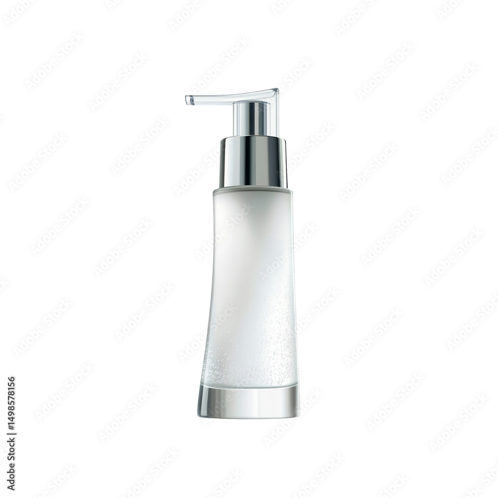 Obraz premium Elegant White Pump Bottle Mockup for Skincare or Cosmetic Product