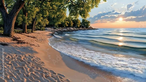 Tranquil water scene peaceful nature landscape video footage